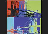 Andy Warhol Brooklyn Bridge Orange Blue Lime painting